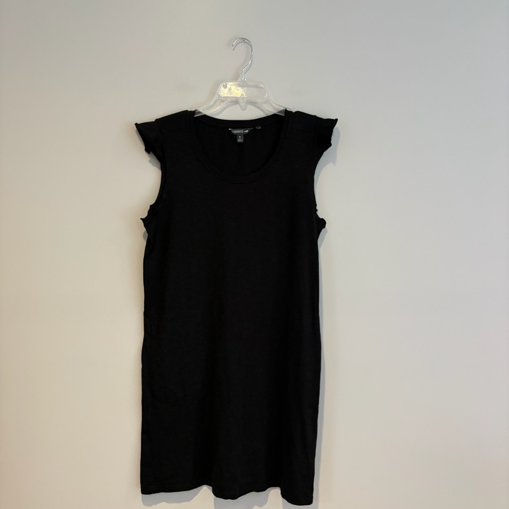 Toad&Co Cap Sleeve Classic Black Organic Cotton Mini Dress